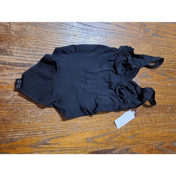 New Medium Large Fabletics Black Nearly Naked Shaping Thong Bodysuit Shapewear - Picture 6 of 8